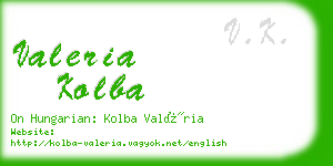 valeria kolba business card